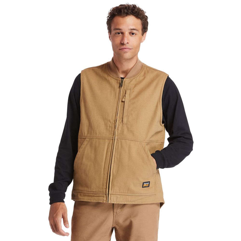 Timberland Mens Vests PRO® Gritman Lined Canvas - Brown - India OF5089734